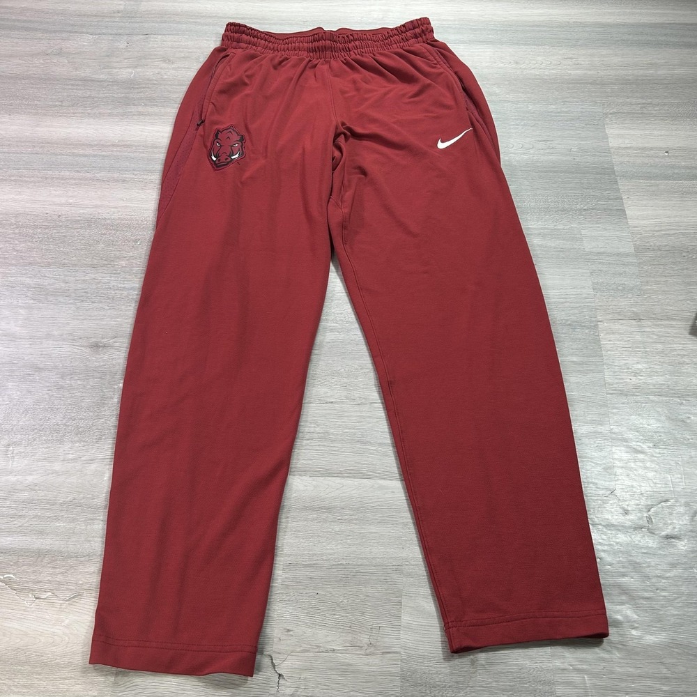 Arkansas‎ Razorbacks Track Pants Mens Large Red NCAA Football Nike Dri Fit